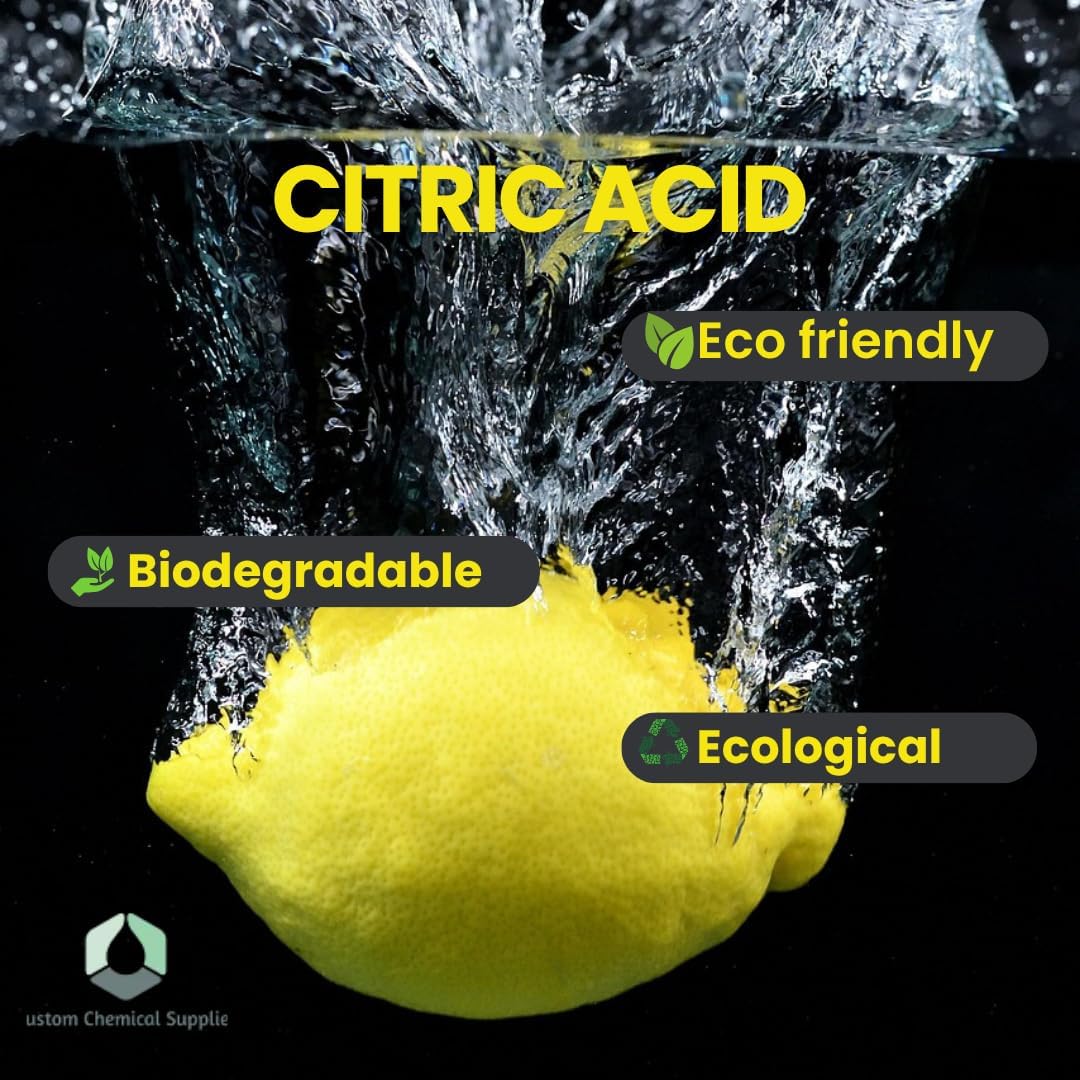 Customchem Citric Acid Food Grade, for Bath Bombs, Cleaning, Descaling and Food Preserving