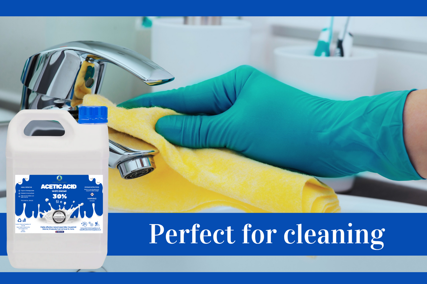 30% Acetic Acid, 6 x Stronger Than Regular Spirit White Vinegar, 5L Weed Killer