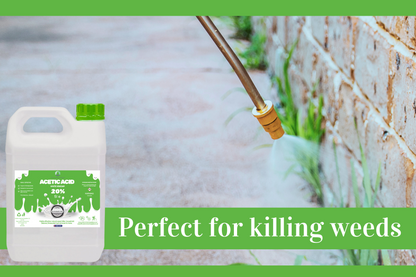 20% Acetic Acid 4 x Stronger Than Regular Spirit White Vinegar, 5L Weed Killer