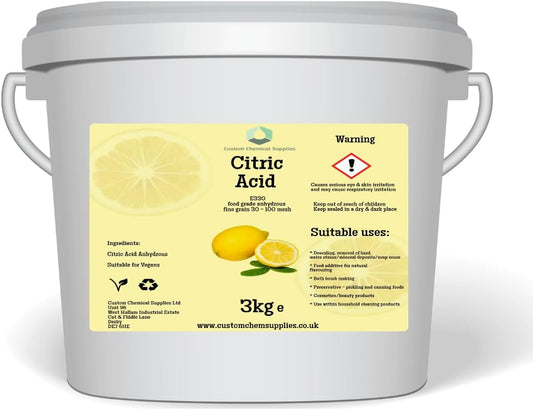 Customchem Citric Acid Food Grade, for Bath Bombs, Cleaning, Descaling and Food Preserving