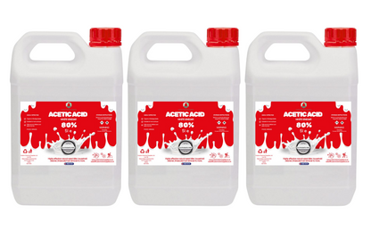 80% Acetic Acid, 16 x Stronger Than Regular Spirit White Vinegar, 5L, Weed Killer