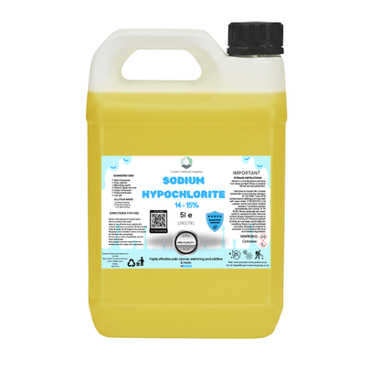 Sodium Hypochlorite 14-15%, Patio Cleaner | High Strength, Swimming Pool Chlorine