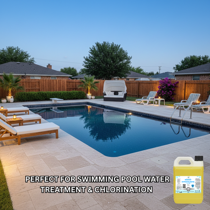 Sodium Hypochlorite 14-15%, Patio Cleaner | High Strength, Swimming Pool Chlorine
