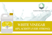 Load image into Gallery viewer, 40% Acetic Acid, 8 x Stronger Than Regular Spirit White Vinegar, 5L, Weed Killer
