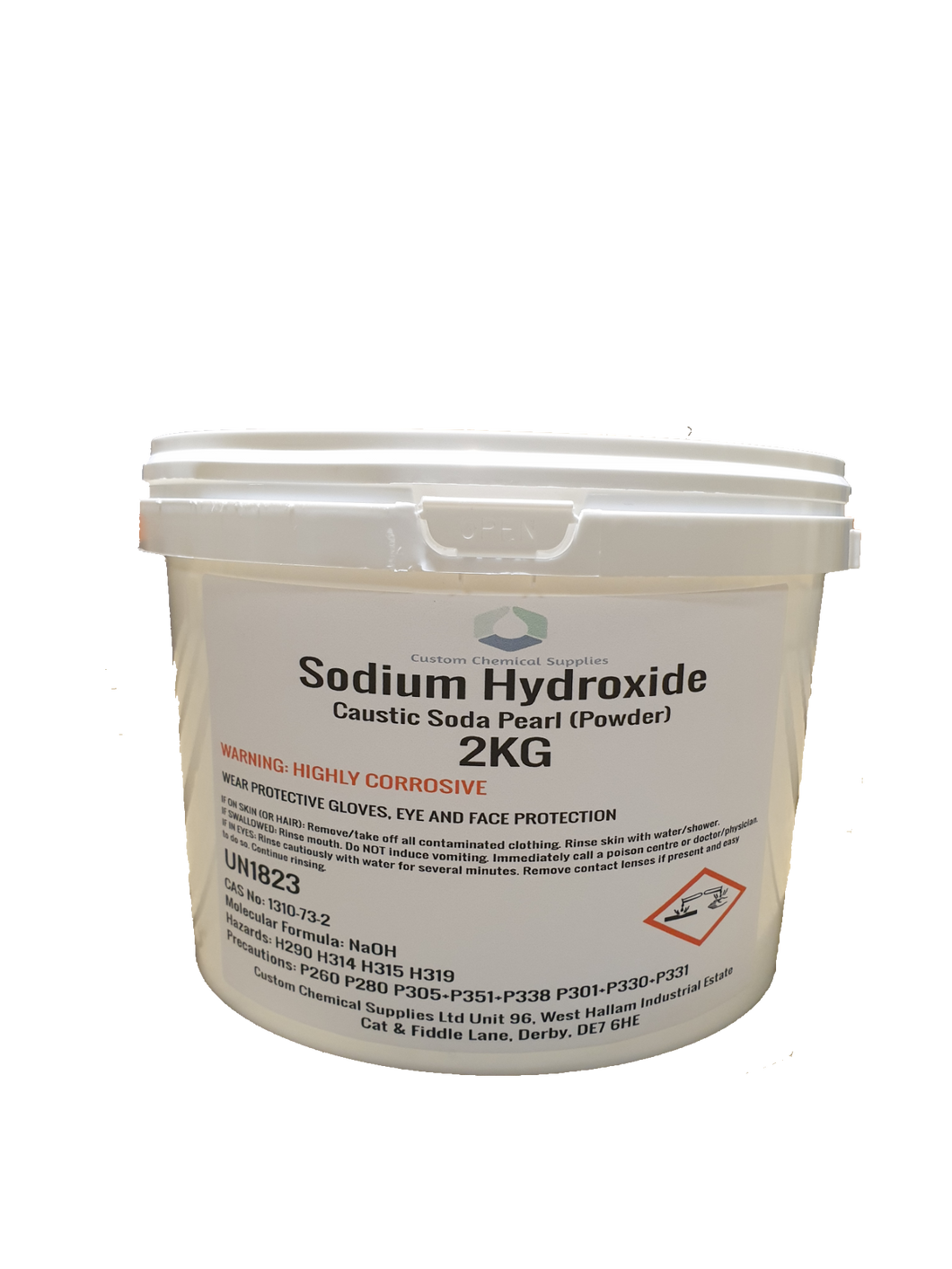 Caustic Soda Sodium Hydroxide Lye 99% Powder - 2KG TUB