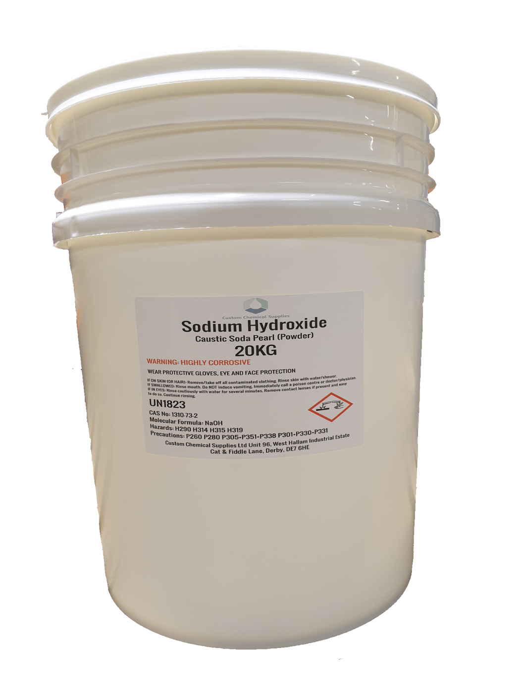 Caustic Soda Sodium Hydroxide Lye 99% Powder 20KG TUB