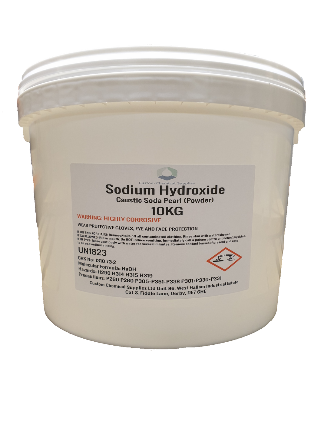Caustic Soda Sodium Hydroxide Lye 99% Powder - 10KG TUB